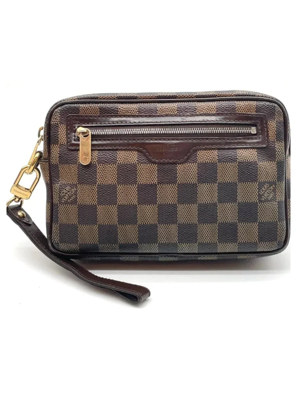 Authentic Louis Vuitton Pochette Billet Macao Damier Ebene Clutch Wristlet - Picture 2 of 16
